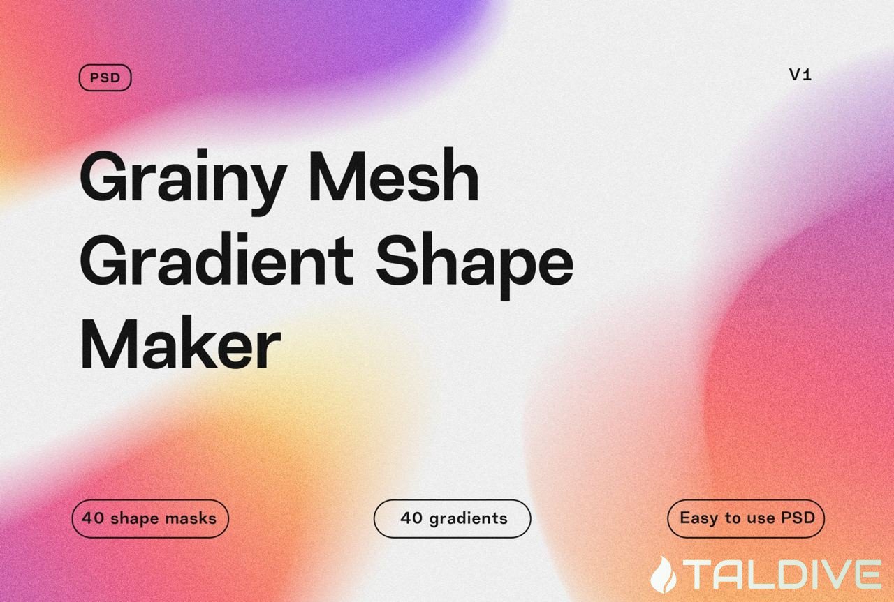 Grainy Mesh Gradient Shape Maker PSD