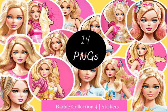 Barbie Collection 4 Stickers