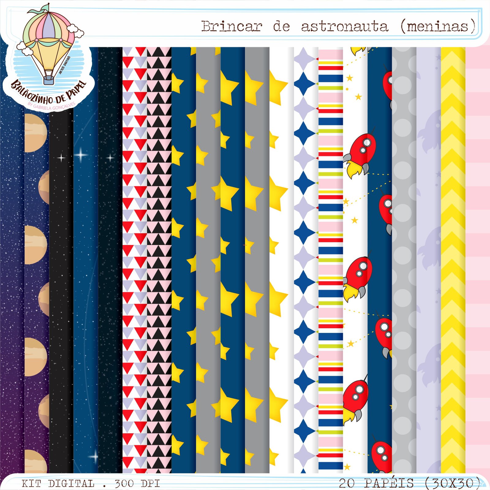 Playing Astronaut Printable Papers Collection