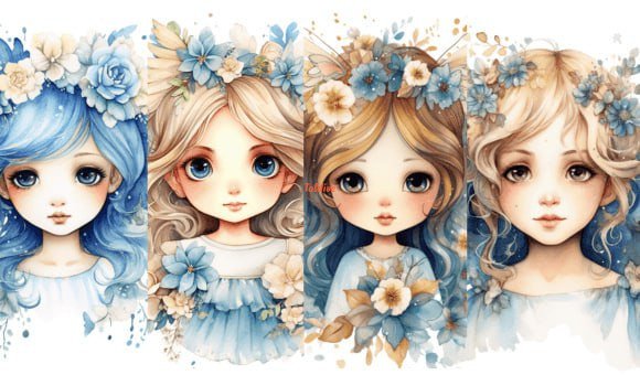 Cute angel watercolor Clipart