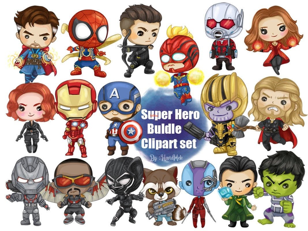 Superhero Bundle Clipart Set 1