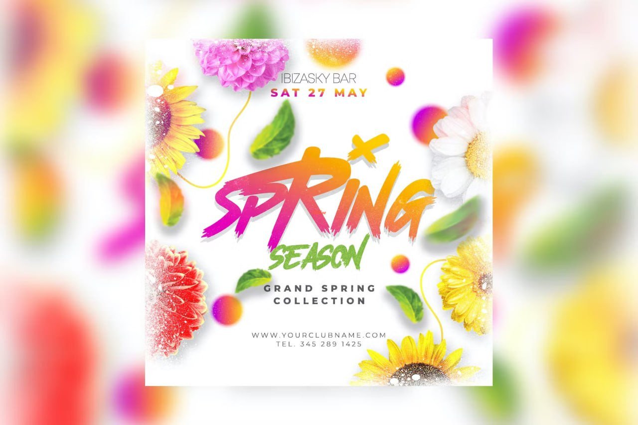 Spring Party Flyer Template 2