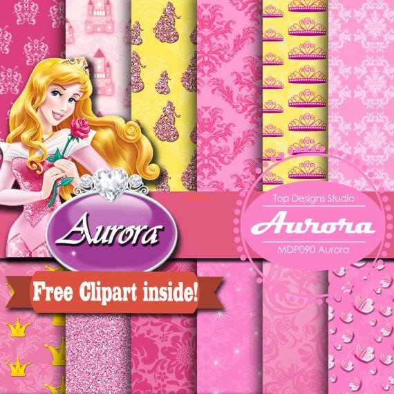 Aurora cliparts and Digital Papers pack