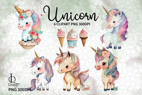 Baby Unicorn Watercolor Clipart