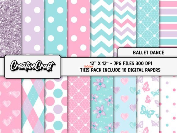 Ballet Dance Digital Papers Scrapbooking