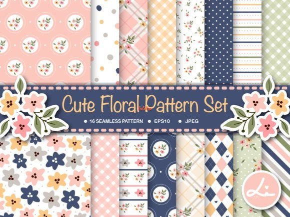 Cute Floral Digital Papers