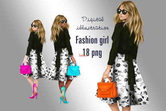 Fashion Girl Watercolor Clipart