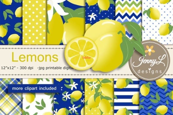 Lemon Digital Papers and Clipart