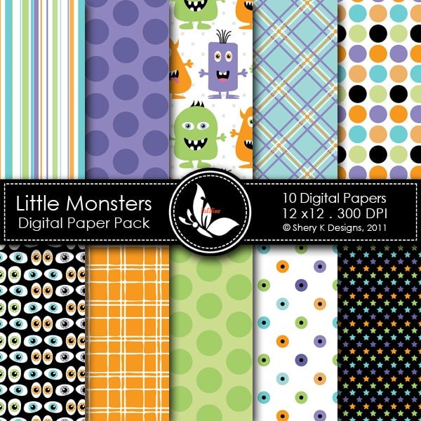 Little monsters Digital Paper