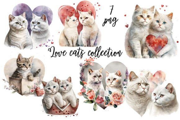 Lovely Cats Watercolor Illustrations