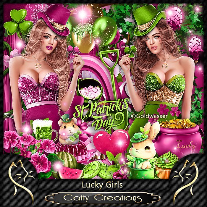 Lucky Grils Clipart Bundle