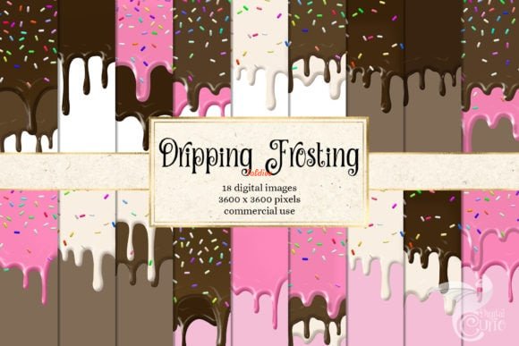 Dripping Frosting Digital Paper