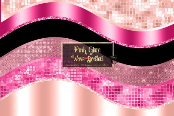 Pink Glam Wave Borders Textures