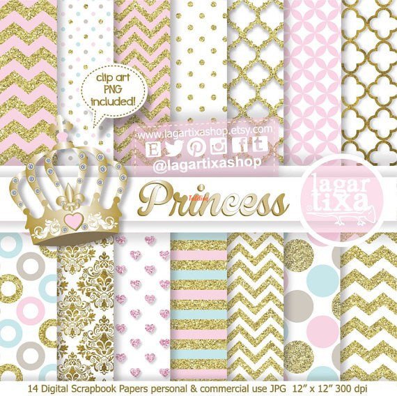 Princess Printable Digital Paper