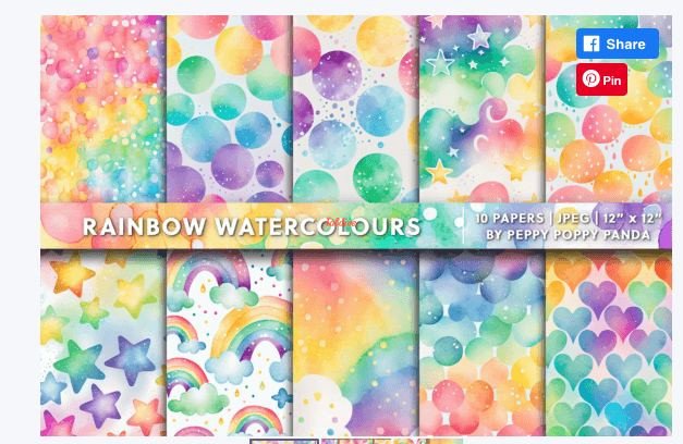 Rainbow Watercolor Background Texture