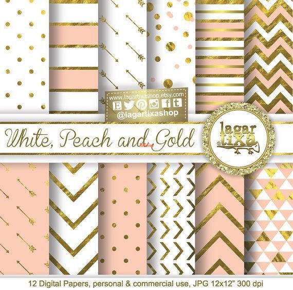 White and gold Pumpkins Papers