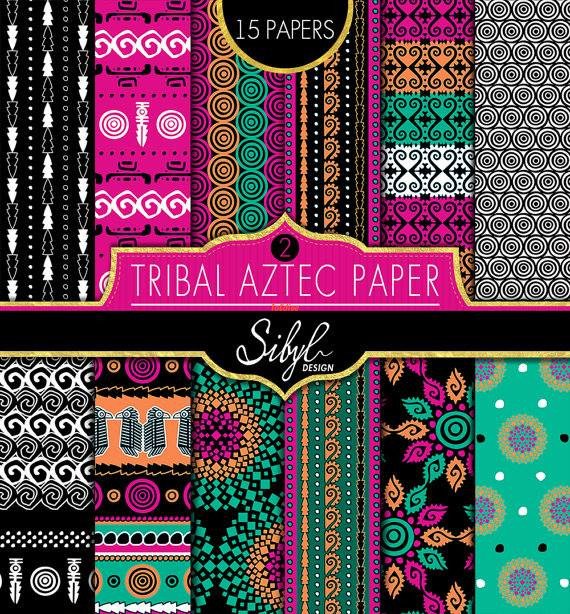 Tribal Aztec Digital Paper Pack