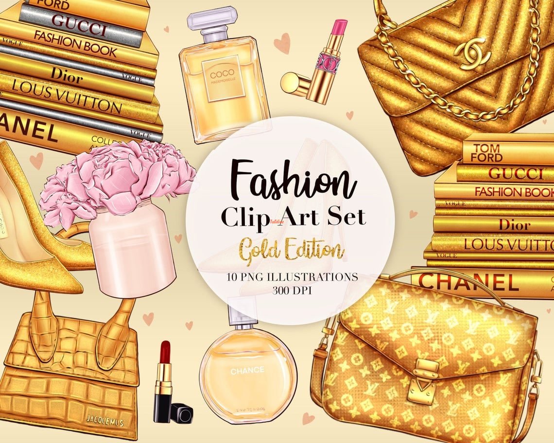 Fashion Gold Clipart Bundle