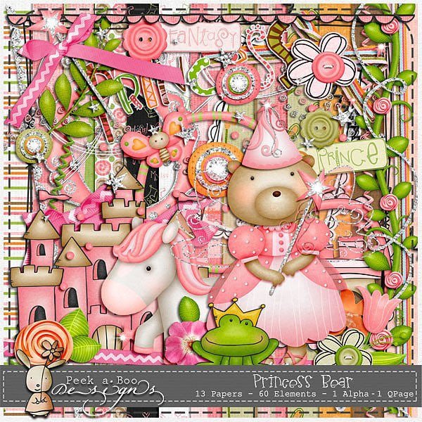 Princess Bear Clipart Bundle