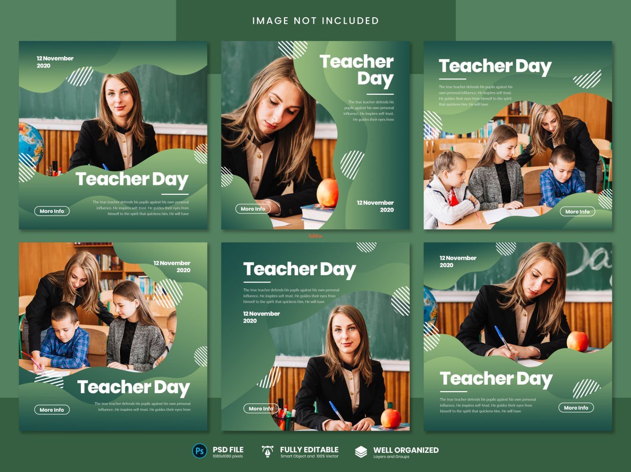 Teachers day flyer banner template