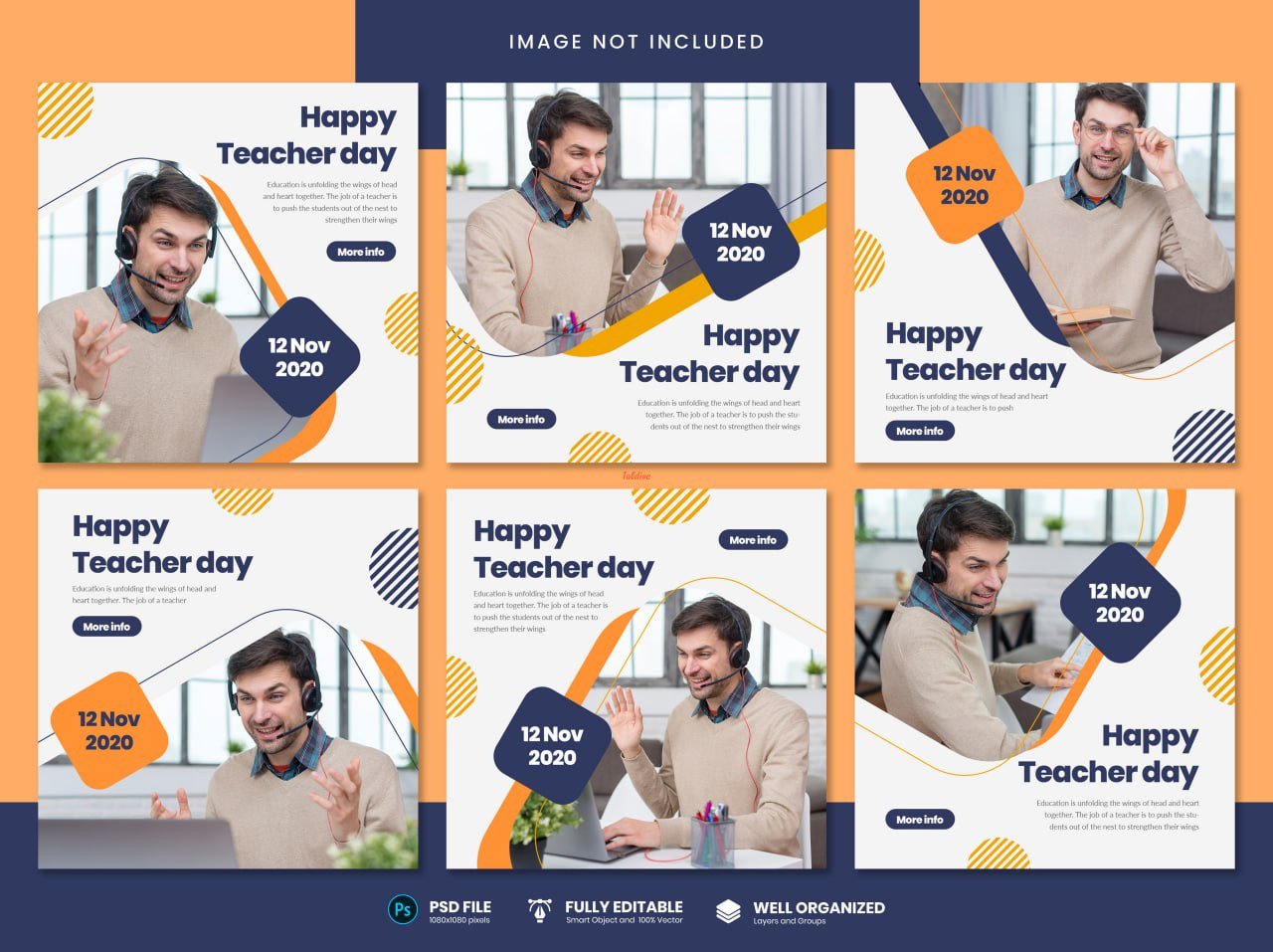 Happy teachers day banner template