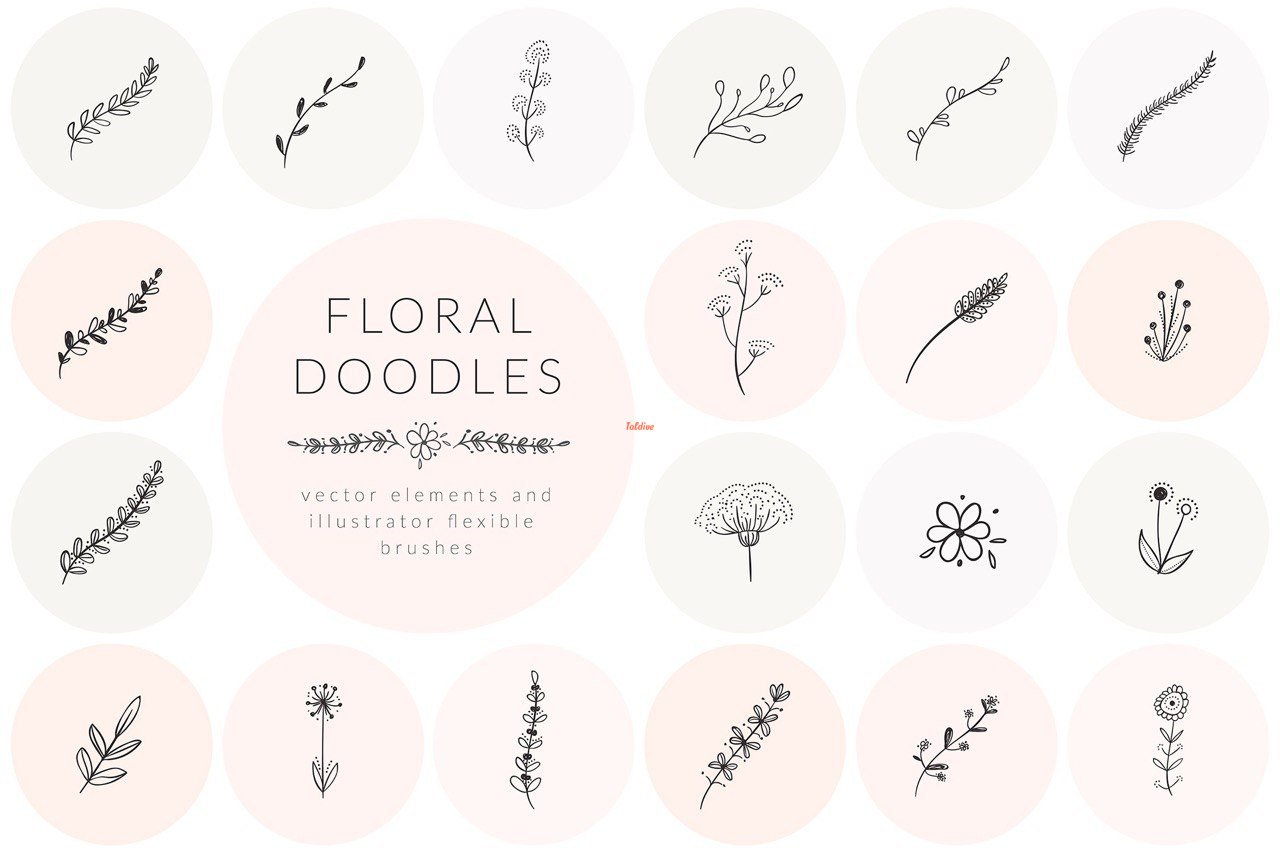 Hand Drawn Floral Doodles 1