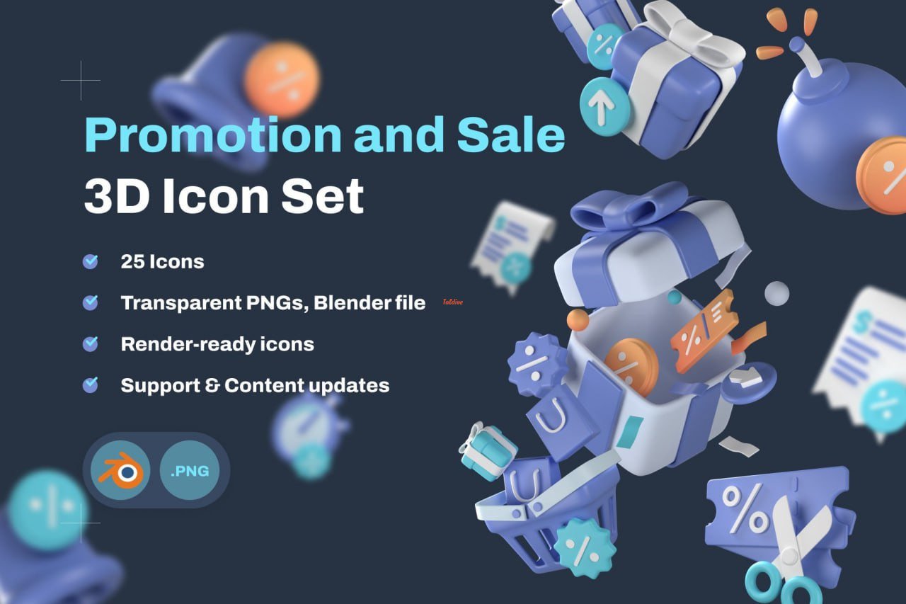 Promo and Sale 3D Icon Set