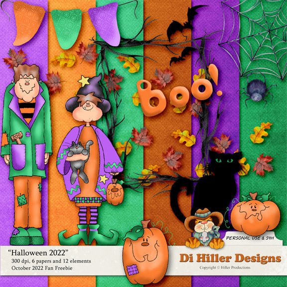 Halloween Printable Papers and Clipart Kit