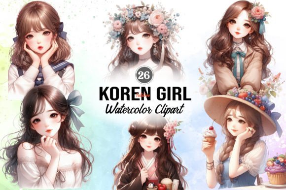 Koren Girl Watercolor Clipart