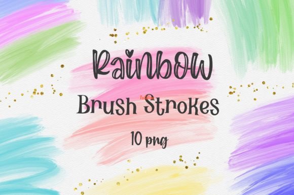 Rainbow Brush Strokes Clipart Pack