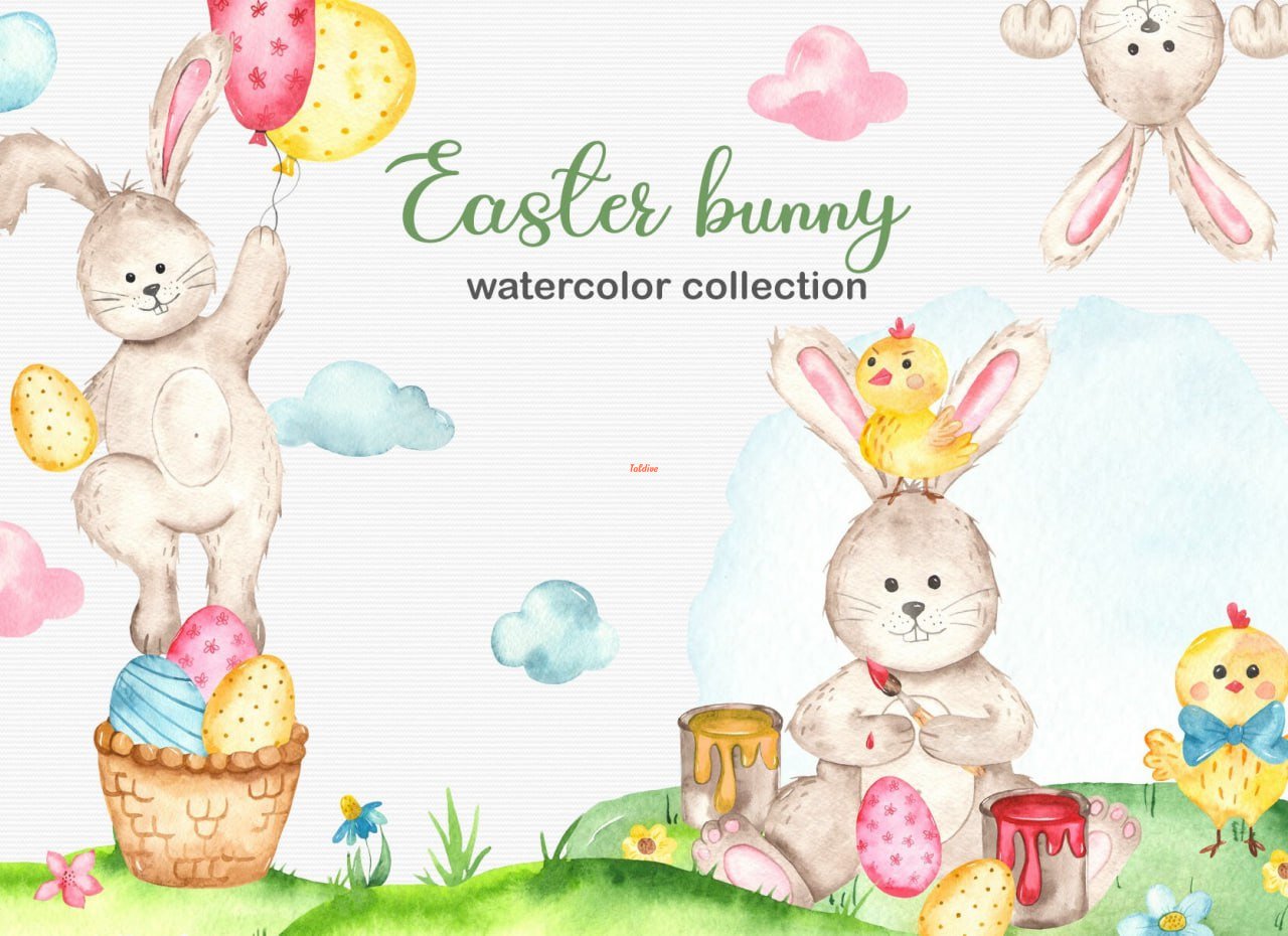 Easter Bunny Clipart Bundle