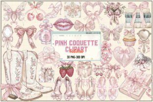 Pink Coquette Sublimation Clipart Bundle