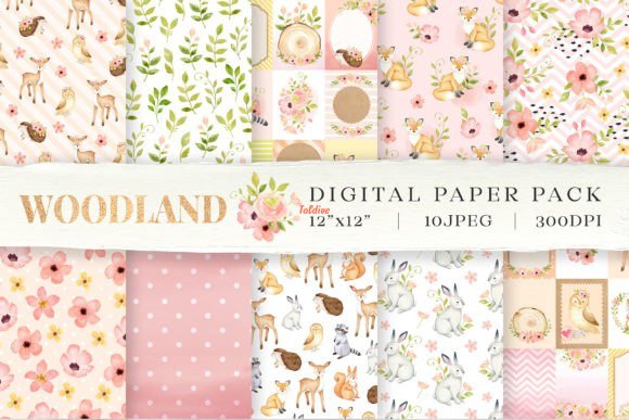 Woodland Animals Digital Paper Collection