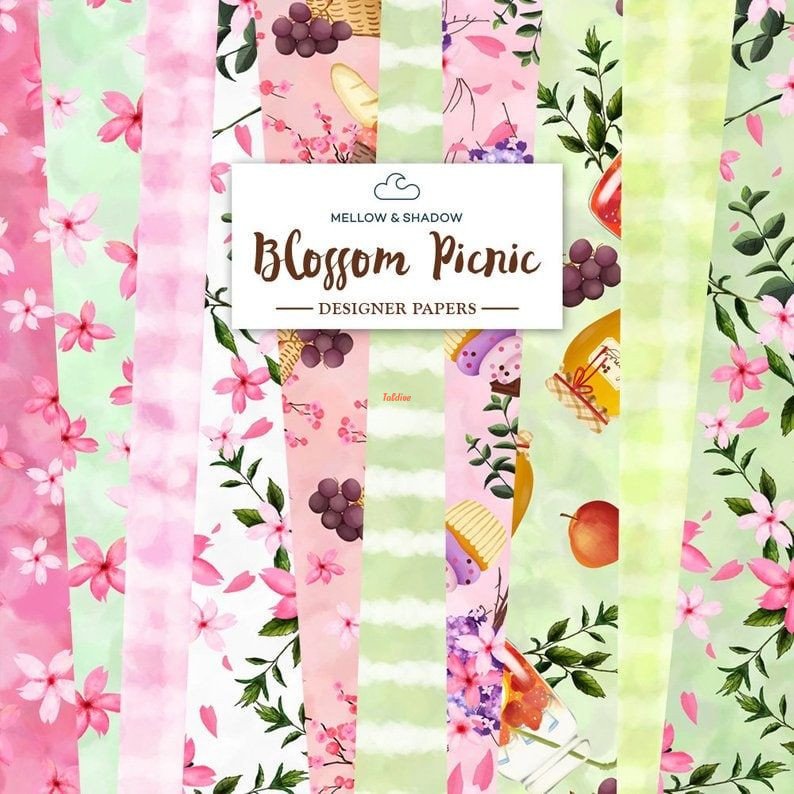 Spring Blossom Picnic Seamless Patterns