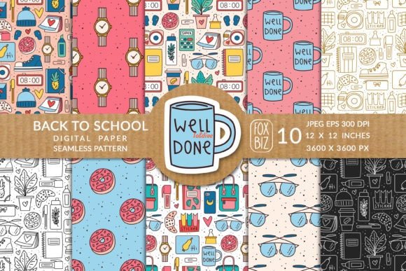 Back to school seamless pattern