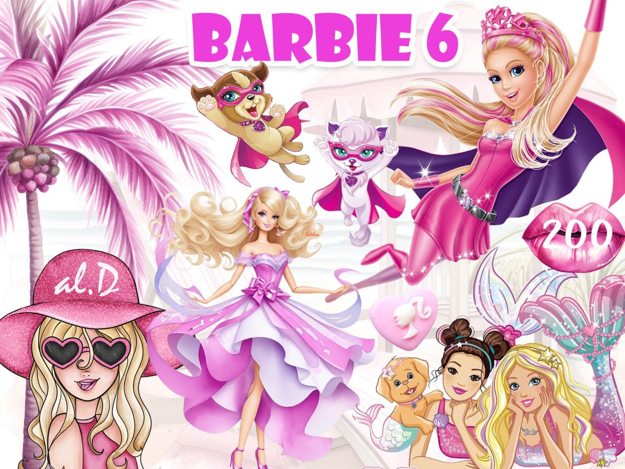 Barbie Clipart Illustration mega Pack 6