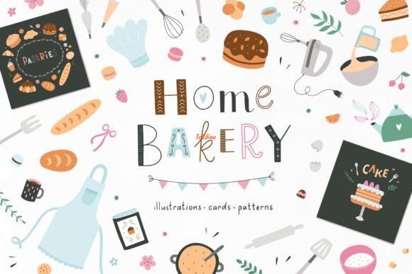 Home bakery Illustrations Set