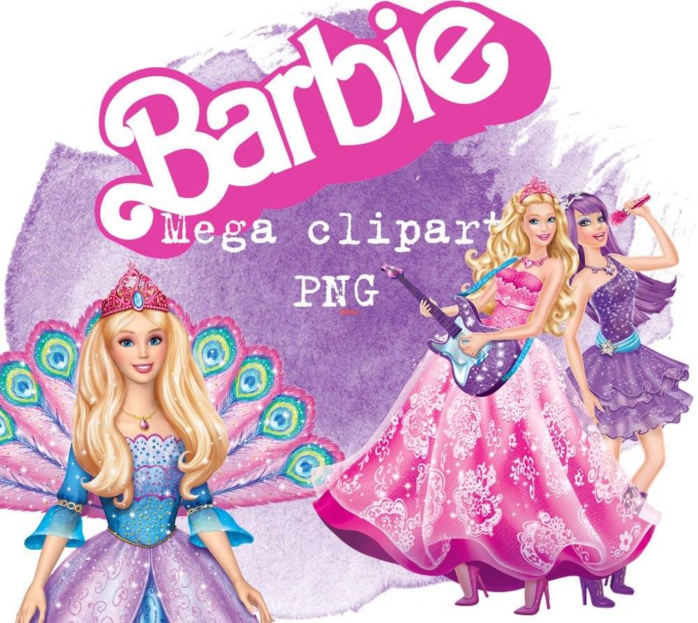 Barbie Watercolor Sublimation Clipart Bundle