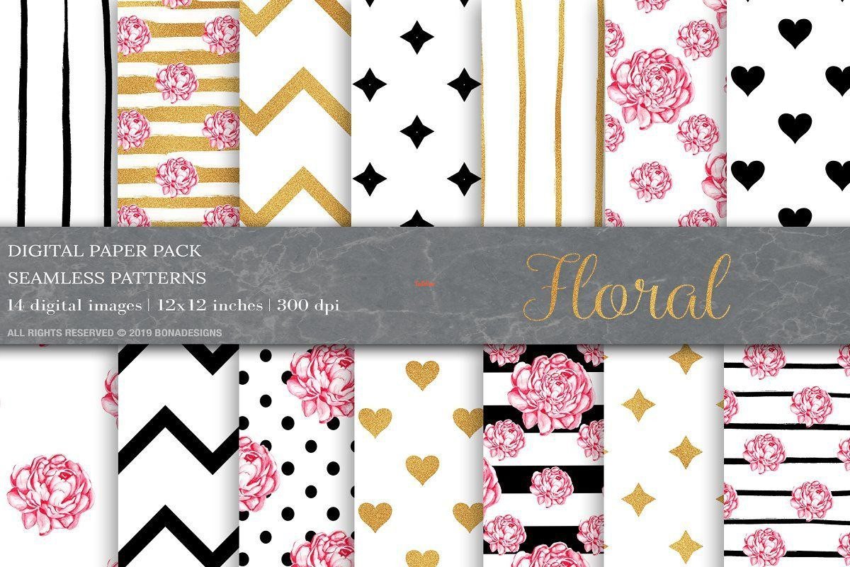 Floral seameless Patterns set