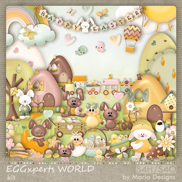 Egg World Easter Watercolor clipart