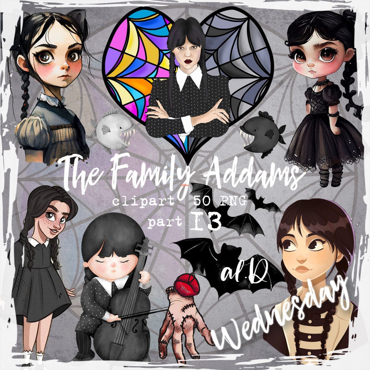 Family Addams Halloween clipart part 13