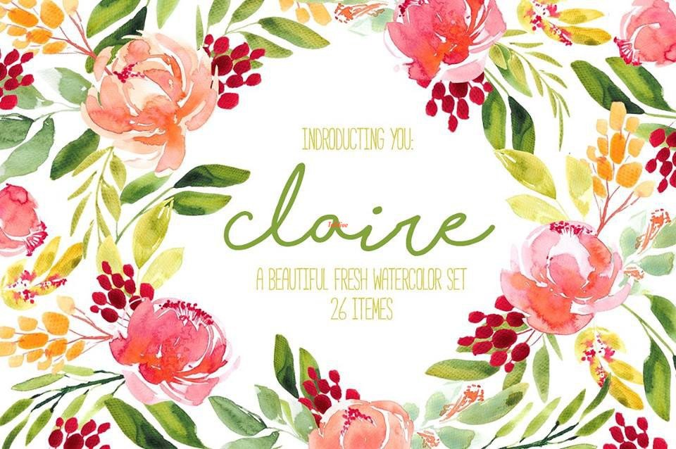 Birdcage Flowers Clipart set