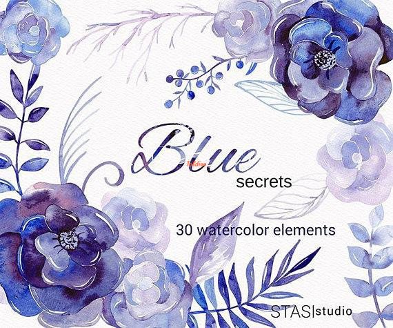 Blue Secrets Clipart Set