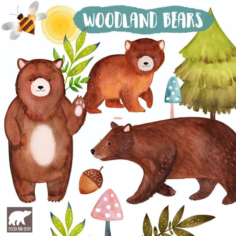 Woodland Bears Clipart