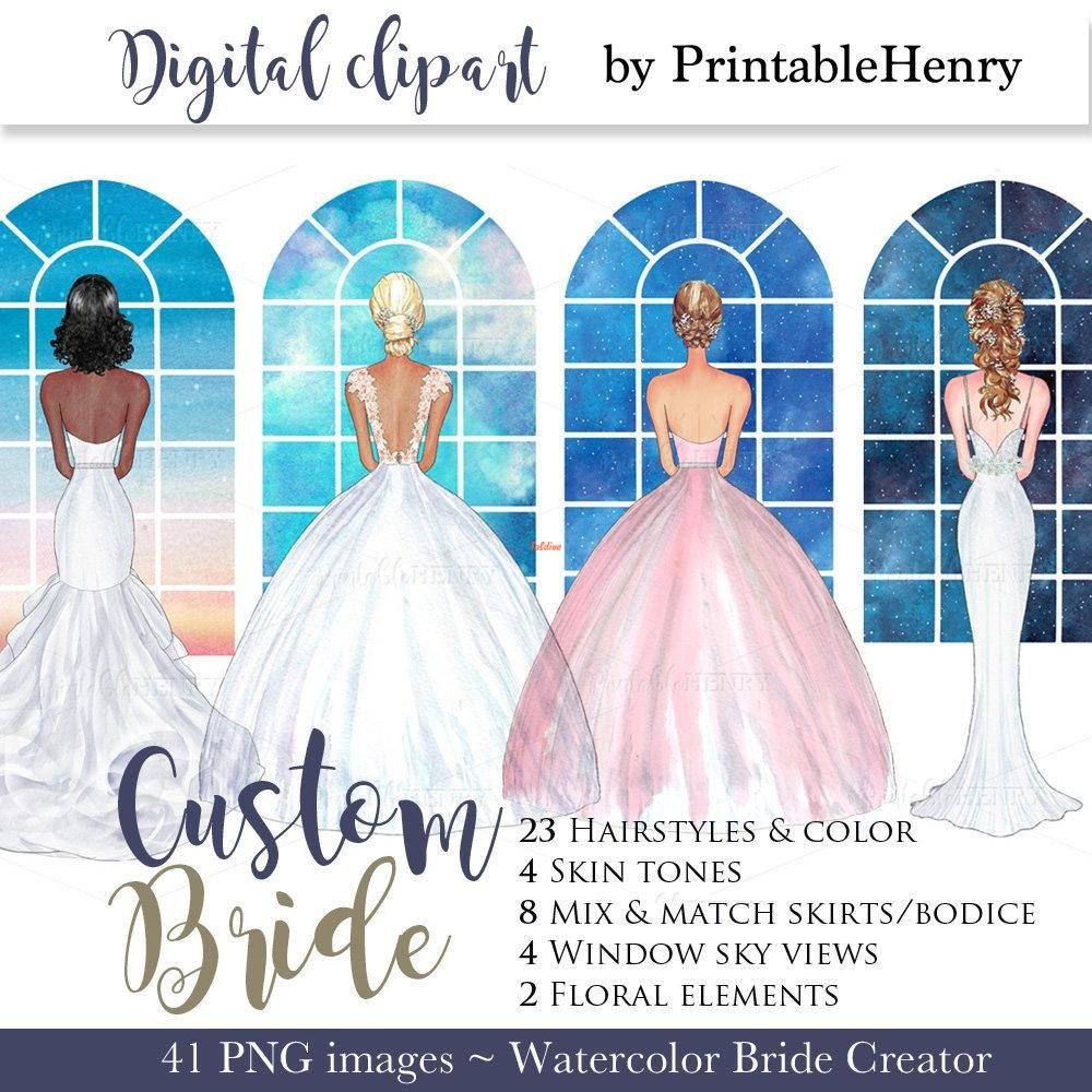 Custom Bride Printable Clipart