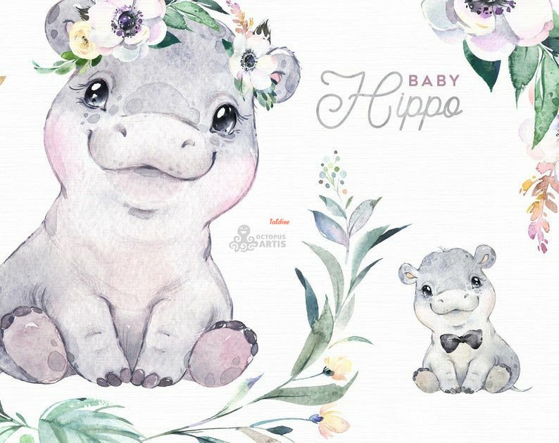 Baby Hippo Clipart