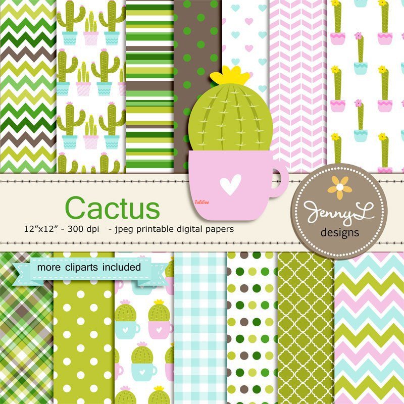 Cactus Digital Papers set