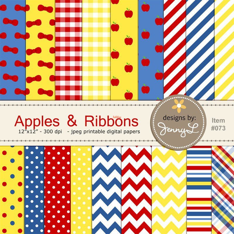 Apples Ribbons Papers