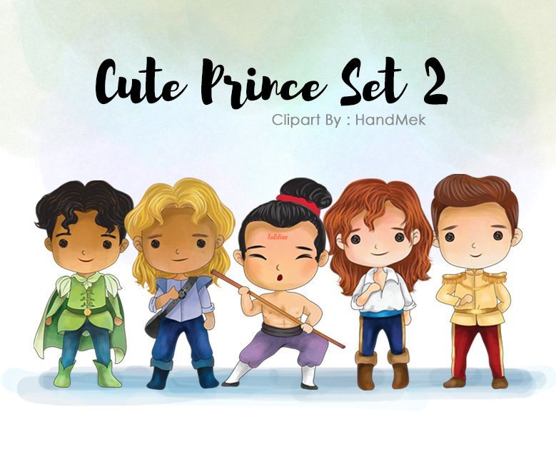 Cute Prince 2 Clipart Set