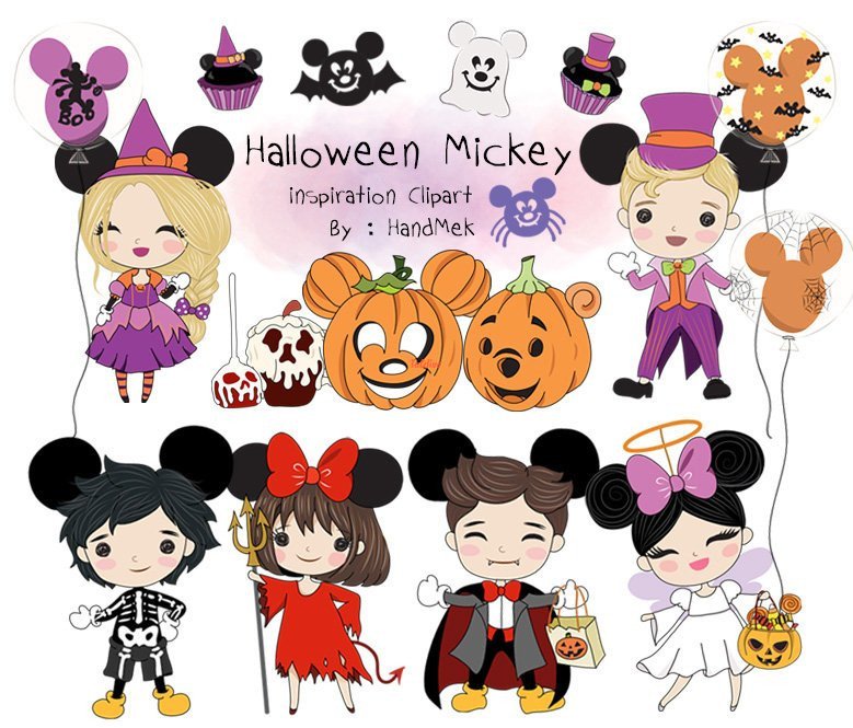 Halloween Mickey Clipart set